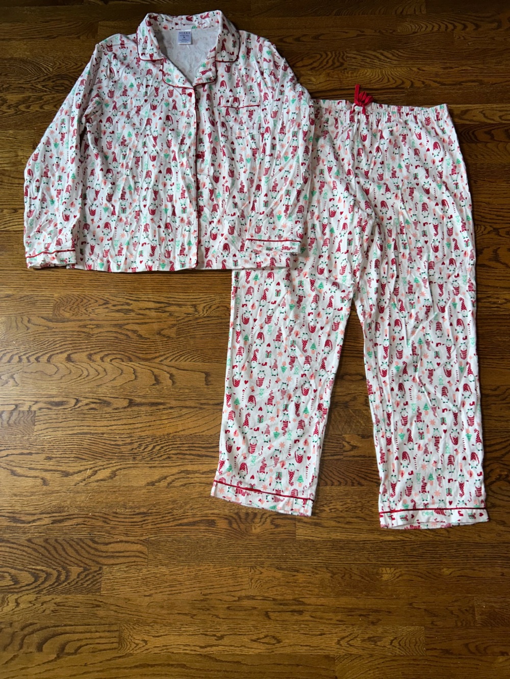Serra Christmas Pajama Set Medium or XL Holiday Button Front Lounge Sleepwear - Picture 3 of 9